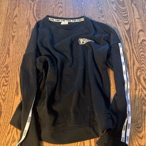 Victorias Secret Pink Xs Crewneck Black Sweatshirt